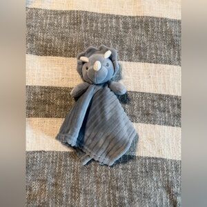 Tahari Blue Triceratops Dinosaur Security Blanket Lovie Lovey